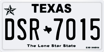 TX license plate DSR7015