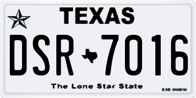 TX license plate DSR7016