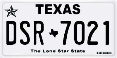 TX license plate DSR7021