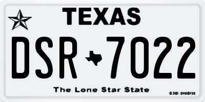 TX license plate DSR7022