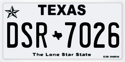 TX license plate DSR7026