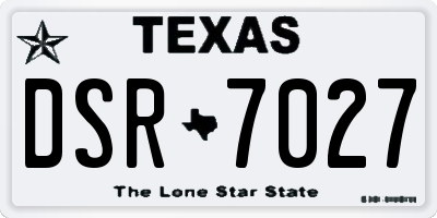 TX license plate DSR7027