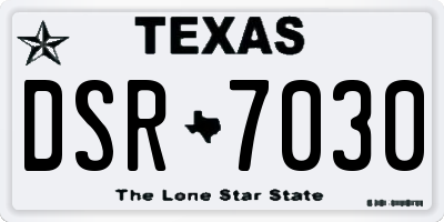 TX license plate DSR7030