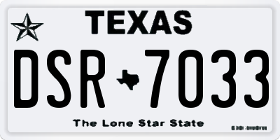 TX license plate DSR7033