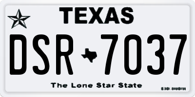 TX license plate DSR7037