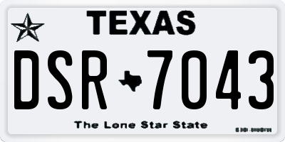 TX license plate DSR7043