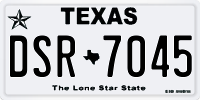 TX license plate DSR7045