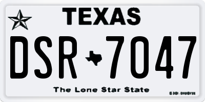 TX license plate DSR7047