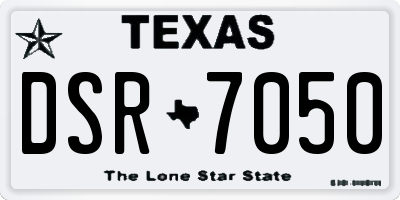 TX license plate DSR7050