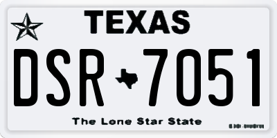TX license plate DSR7051