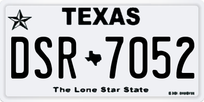 TX license plate DSR7052