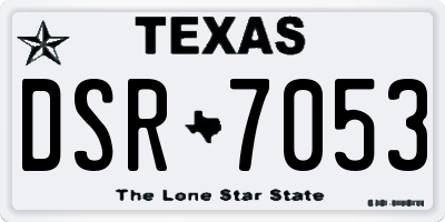 TX license plate DSR7053