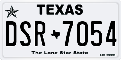 TX license plate DSR7054