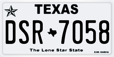 TX license plate DSR7058