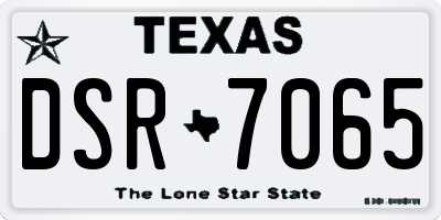 TX license plate DSR7065