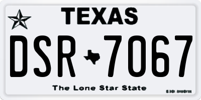 TX license plate DSR7067