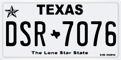 TX license plate DSR7076