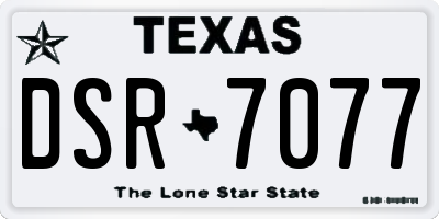 TX license plate DSR7077