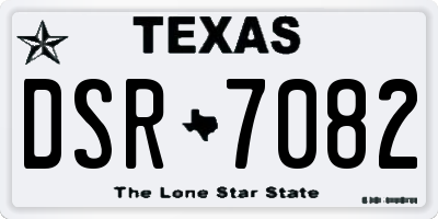 TX license plate DSR7082