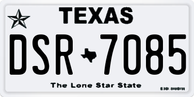 TX license plate DSR7085