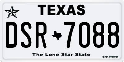 TX license plate DSR7088