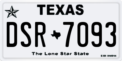 TX license plate DSR7093