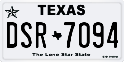 TX license plate DSR7094
