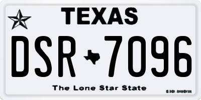 TX license plate DSR7096