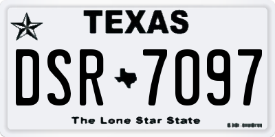 TX license plate DSR7097