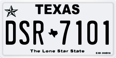 TX license plate DSR7101