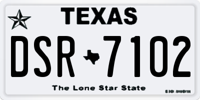TX license plate DSR7102