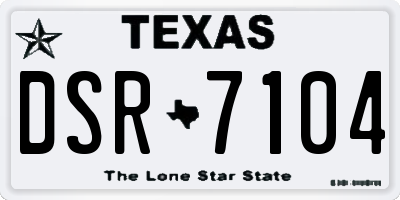 TX license plate DSR7104