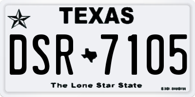 TX license plate DSR7105
