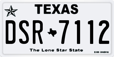 TX license plate DSR7112