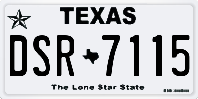 TX license plate DSR7115