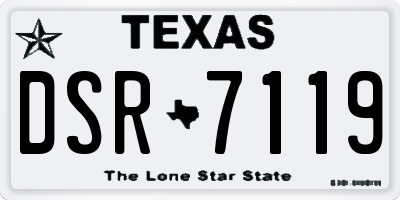 TX license plate DSR7119