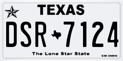 TX license plate DSR7124