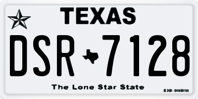 TX license plate DSR7128
