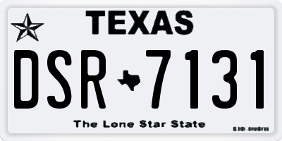 TX license plate DSR7131