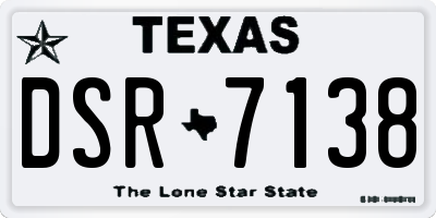 TX license plate DSR7138