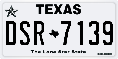 TX license plate DSR7139