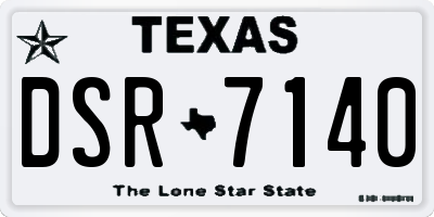 TX license plate DSR7140