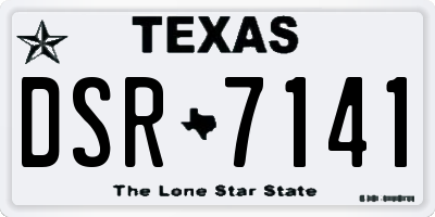 TX license plate DSR7141