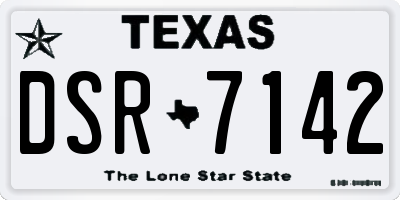 TX license plate DSR7142