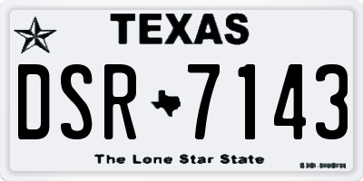 TX license plate DSR7143