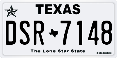 TX license plate DSR7148