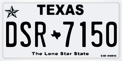 TX license plate DSR7150