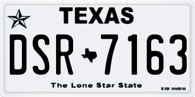 TX license plate DSR7163