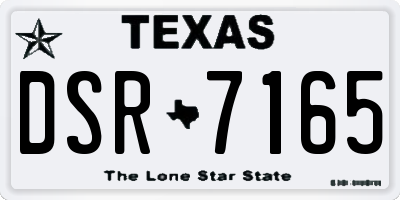 TX license plate DSR7165