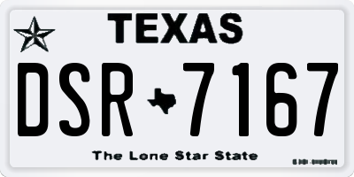 TX license plate DSR7167